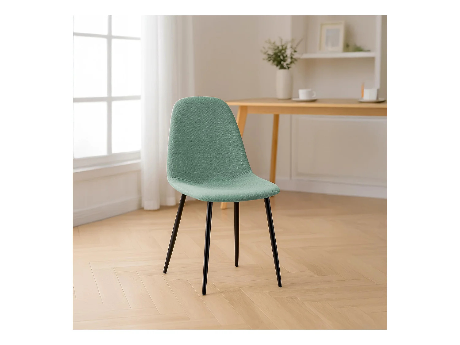 chaise salle à manger - Tissu - Vert clair - Napier