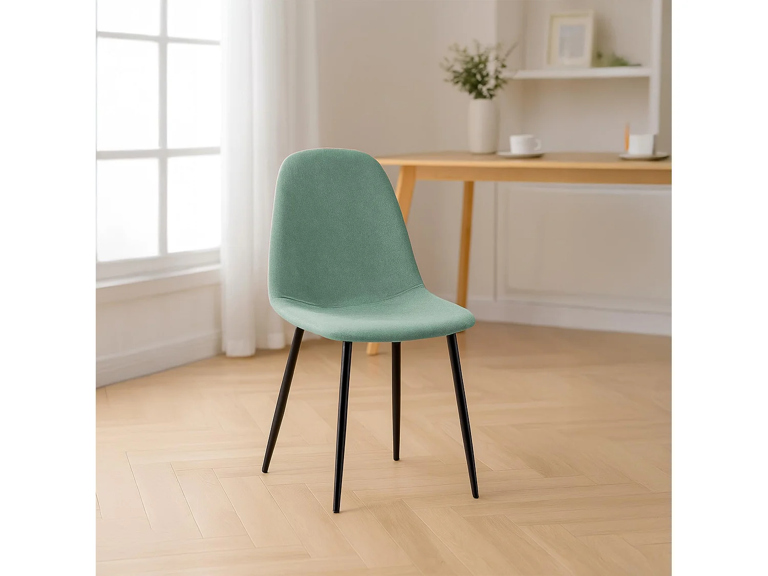 chaise salle à manger - Tissu - Vert clair - Napier