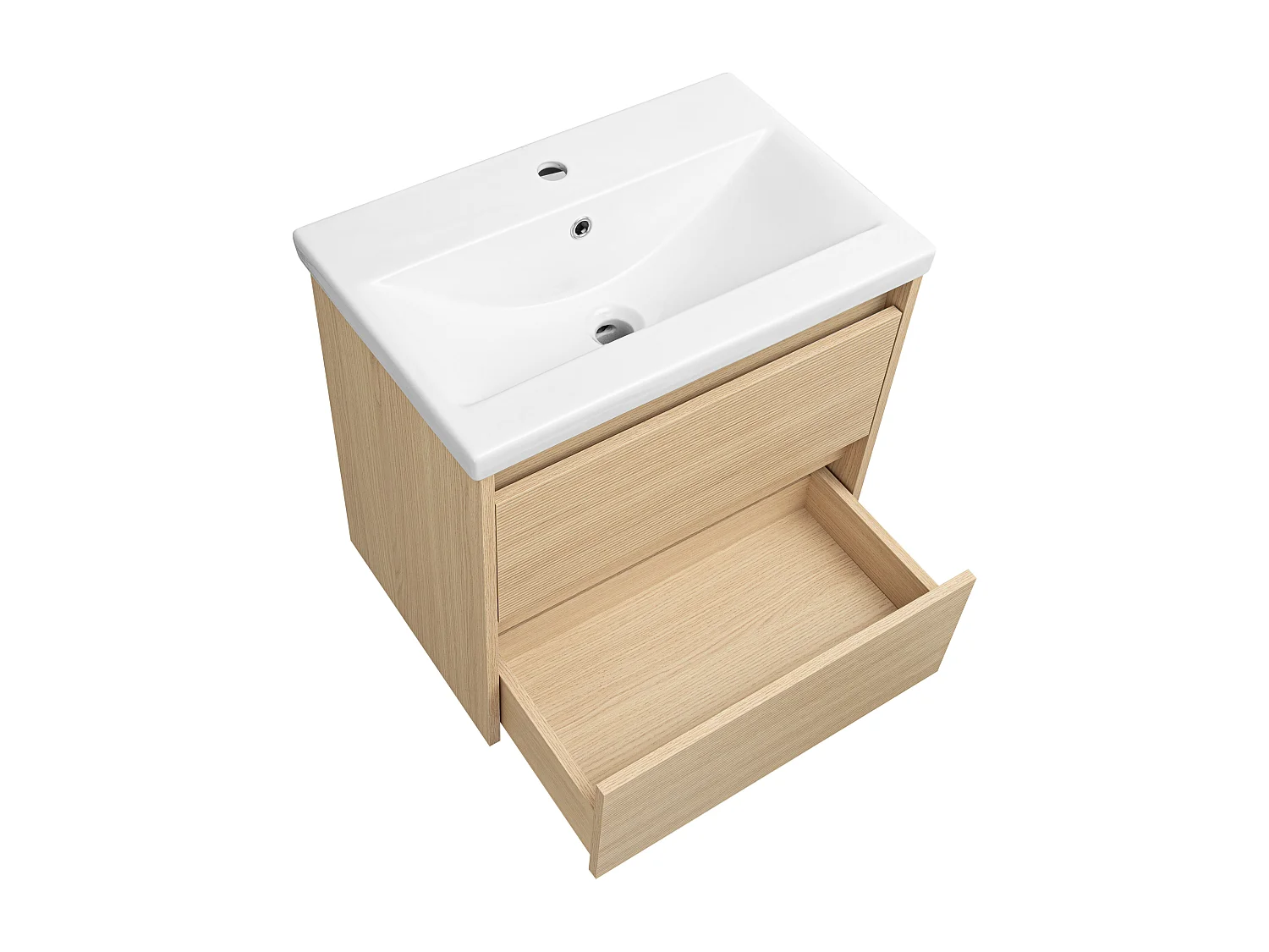 Set per bagno 60 cm Mobile con lavabo Colonna Frontali scanalati Aria