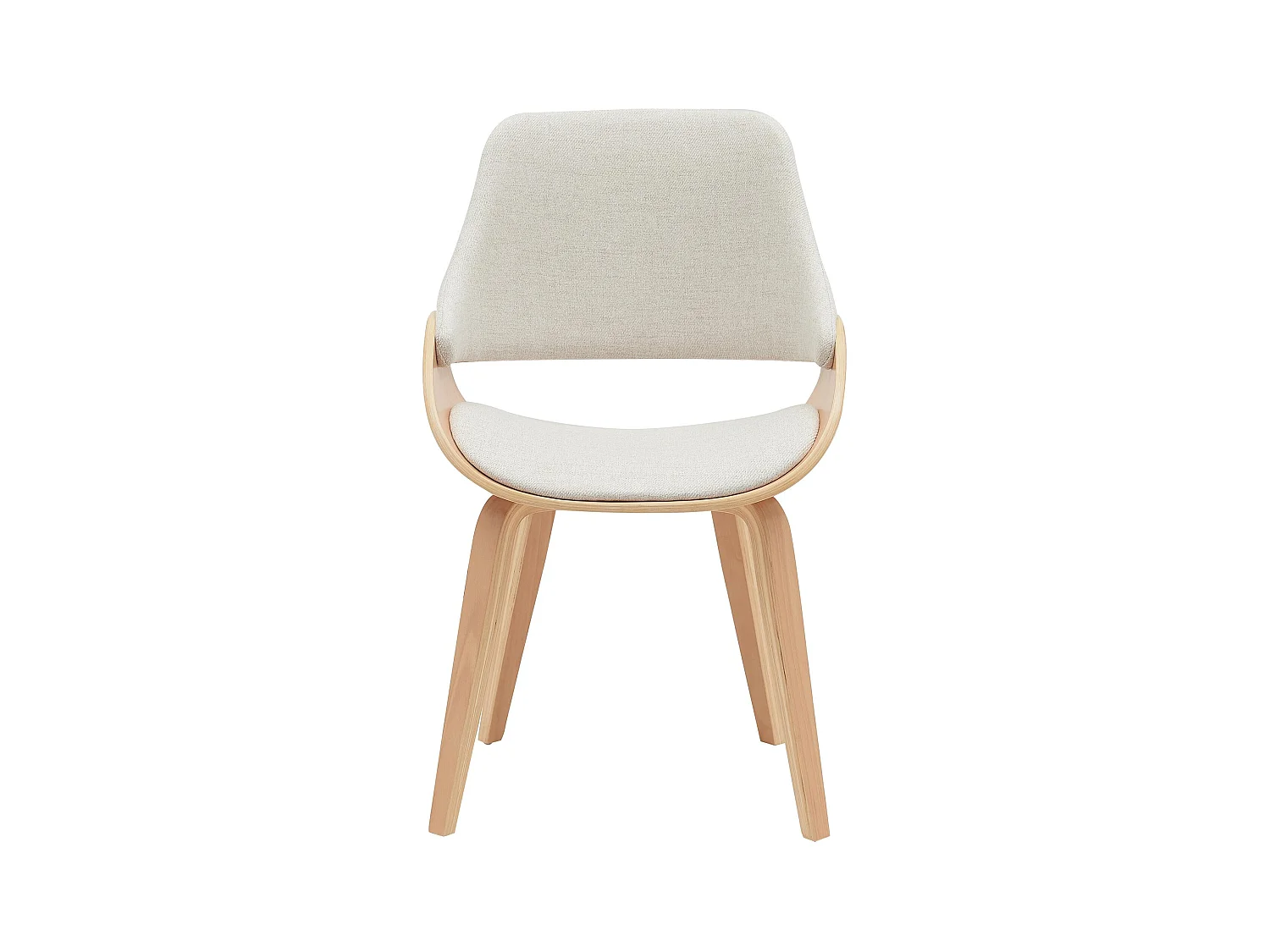 Lot de 2  chaise salle à manger - Tissu - Nature / Crème - Vangale