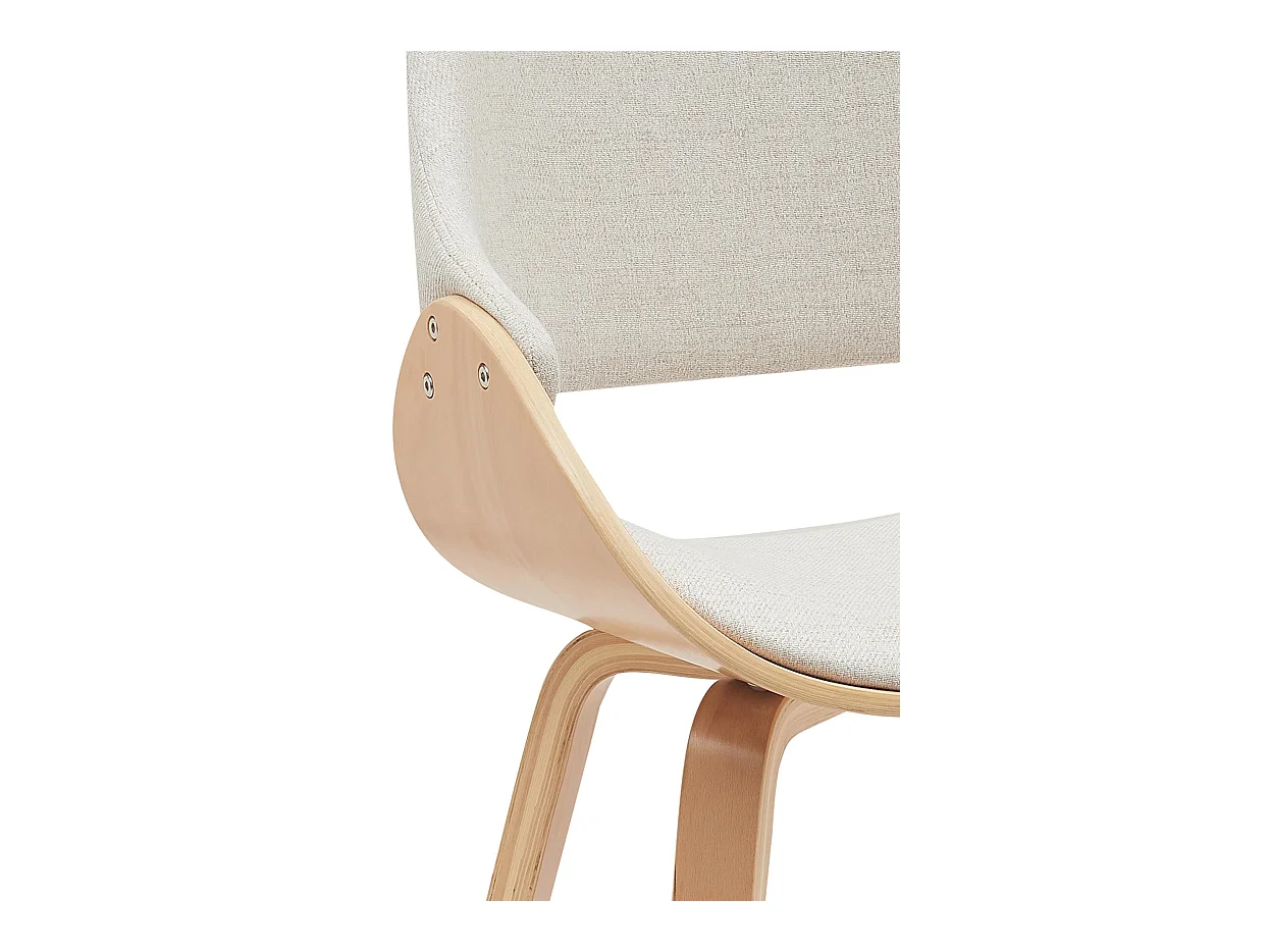 Lot de 2  chaise salle à manger - Tissu - Nature / Crème - Vangale