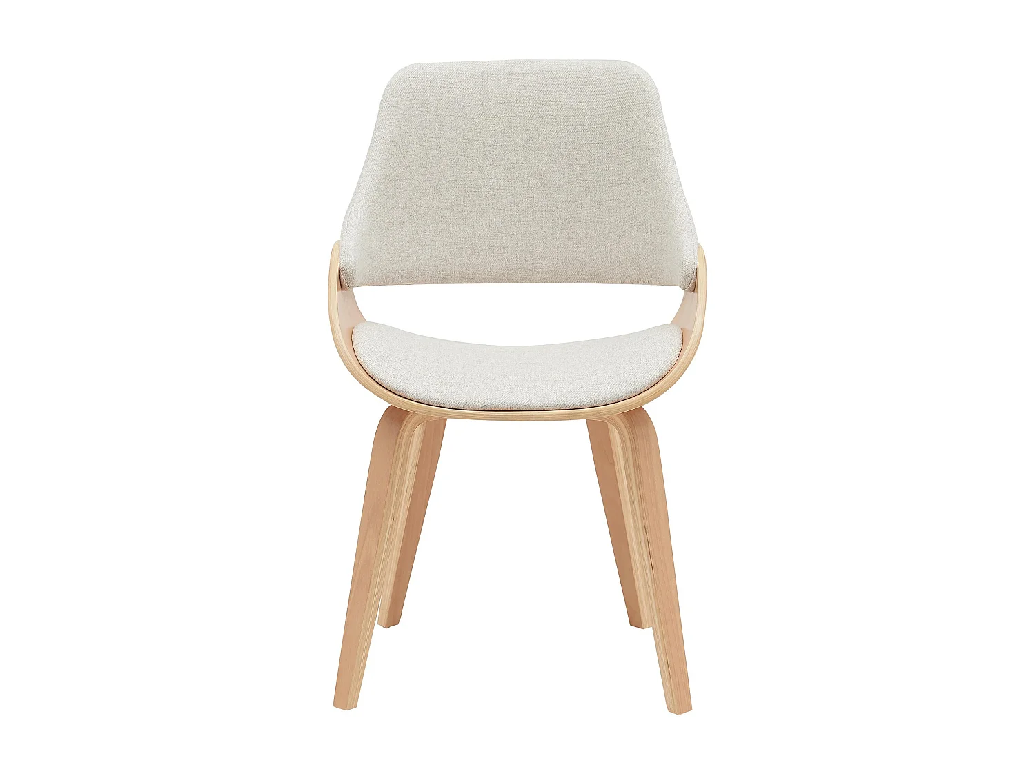 Lot de 2  chaise salle à manger - Tissu - Nature / Crème - Vangale