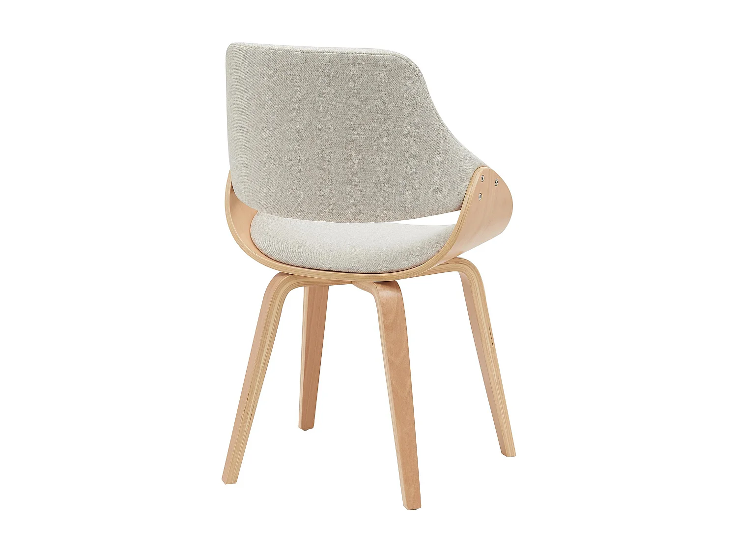 Lot de 2  chaise salle à manger - Tissu - Nature / Crème - Vangale