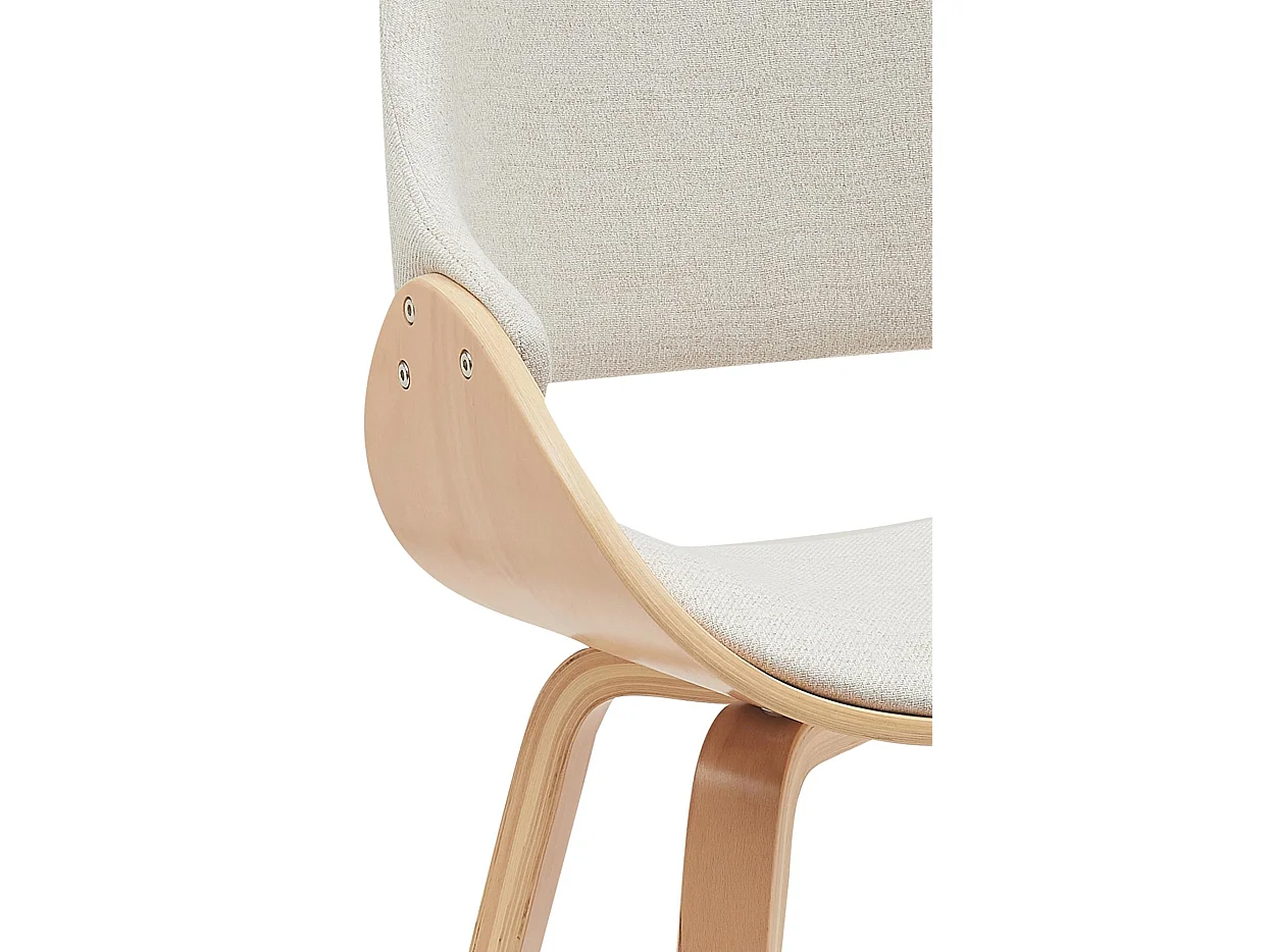 Lot de 2  chaise salle à manger - Tissu - Nature / Crème - Vangale