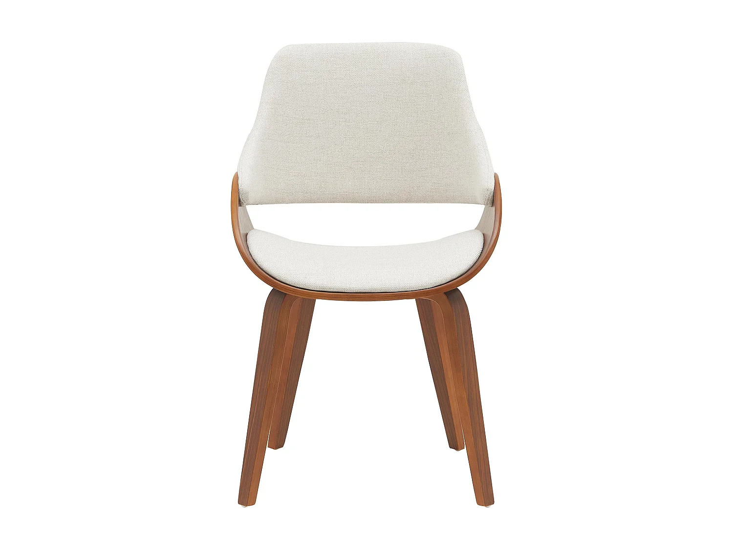 Lot de 2  chaise salle à manger - Tissu - Noyer / Crème - Vangale