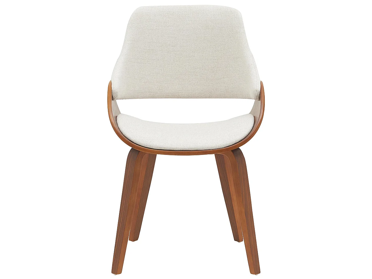 Lot de 2  chaise salle à manger - Tissu - Noyer / Crème - Vangale