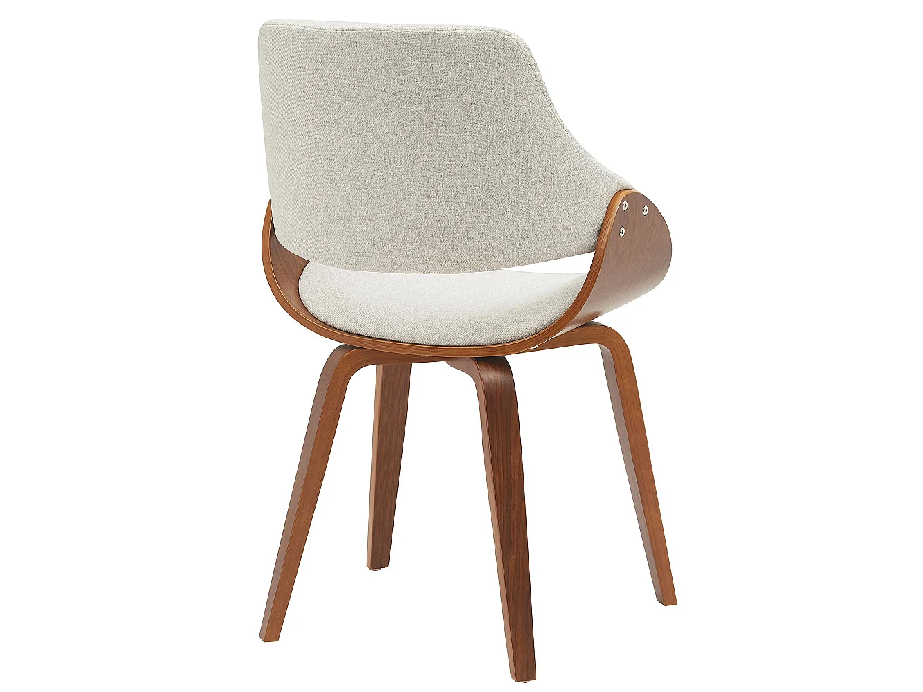 Lot de 2  chaise salle à manger - Tissu - Noyer / Crème - Vangale