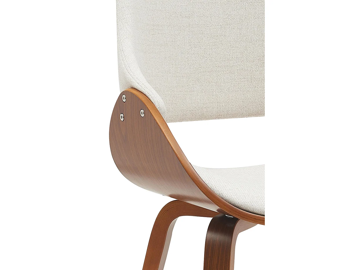 Lot de 2  chaise salle à manger - Tissu - Noyer / Crème - Vangale