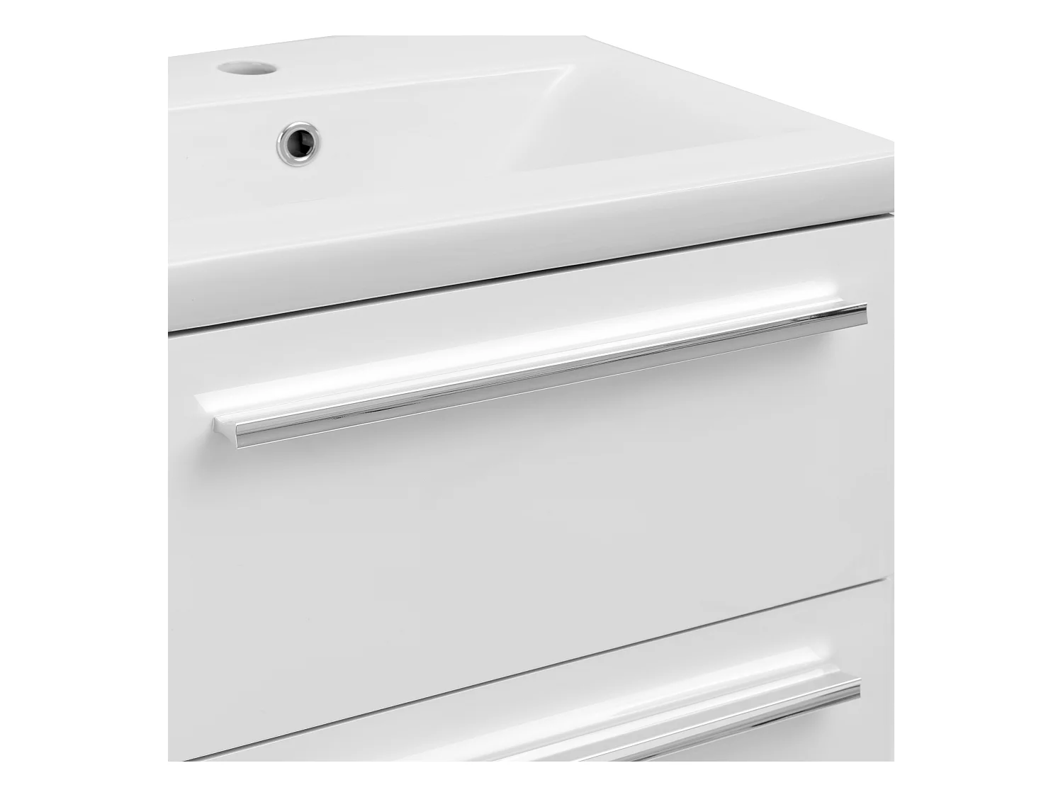 Weißes Badezimmer-Set Stehender 60cm Schrank mit Waschbecken Hochsrank