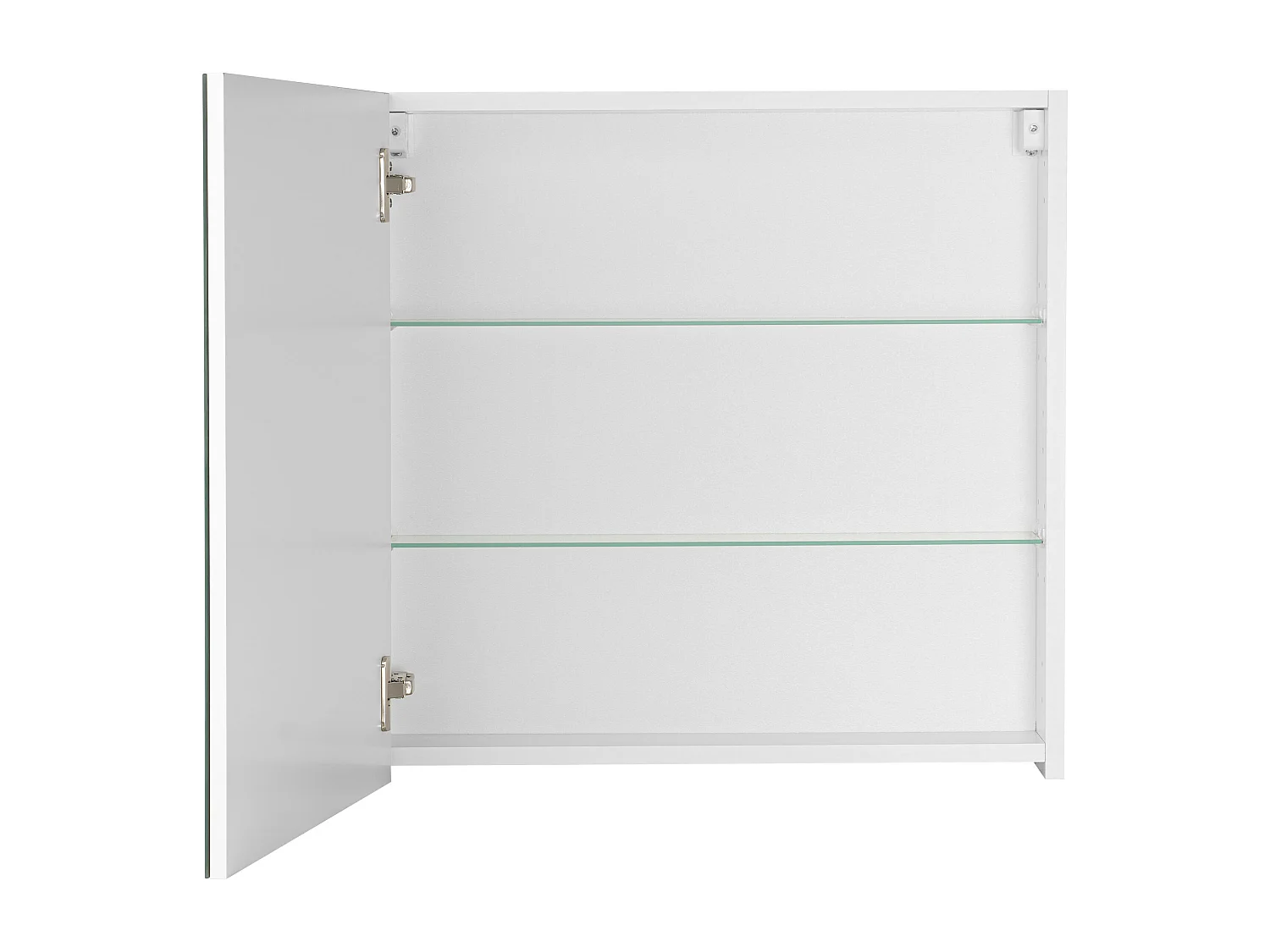 Weißes Badezimmer-Set, stehend, 60 cm, Schrank mit Waschbecken, Spiegelschrank