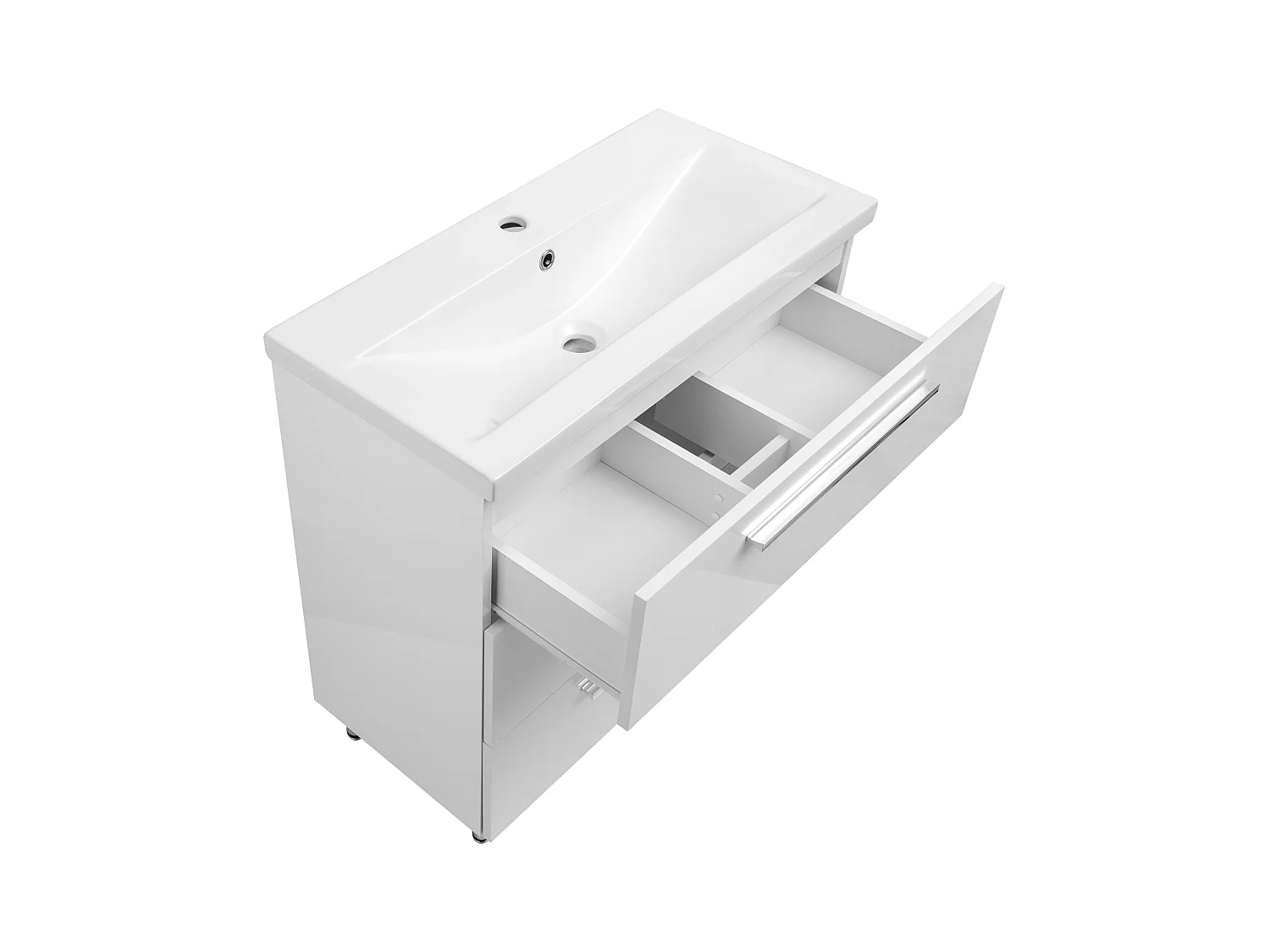 Biały Zestaw do Łazienki Stojący 80cm Szafka z Umywalką Bryza