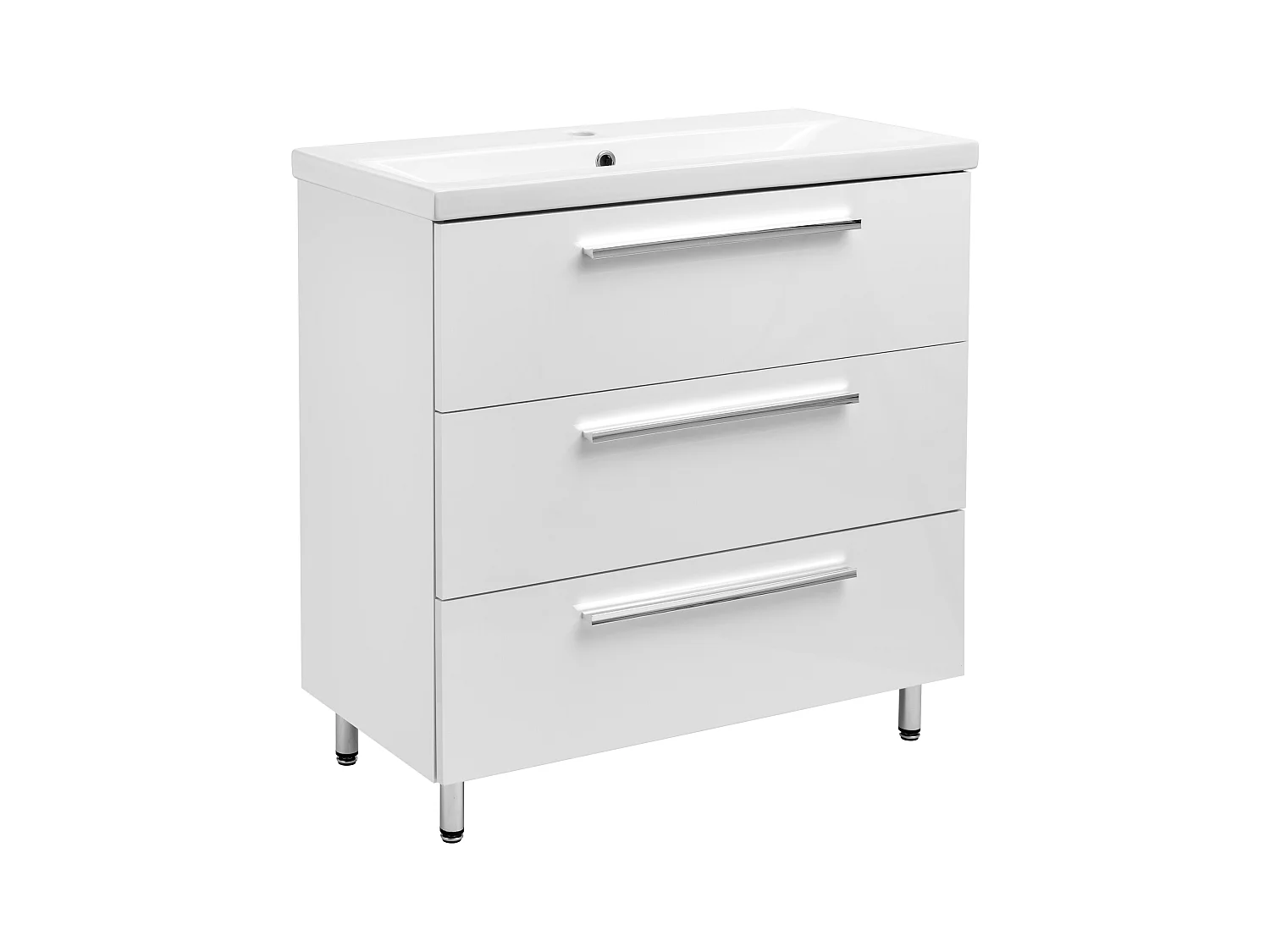 Wit badkamerset staand 80 cm kast met wastafel Bryza
