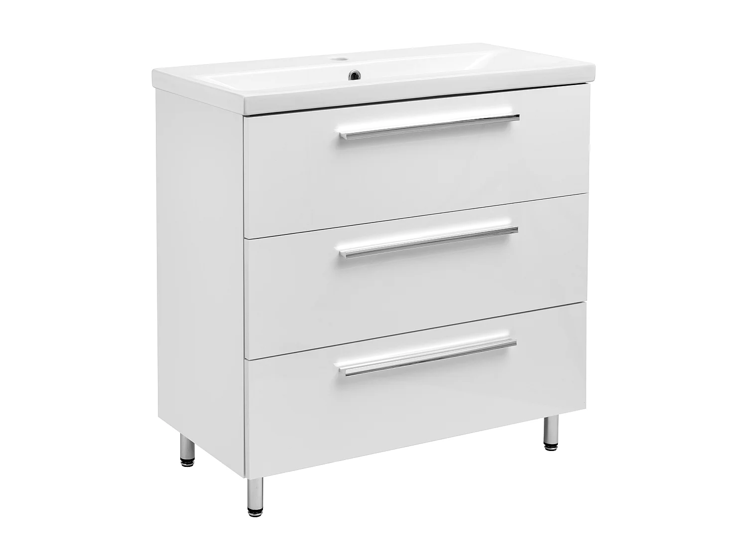 Ensemble de salle de bain blanc sur pied 80 cm Armoire avec lavabo Bryza