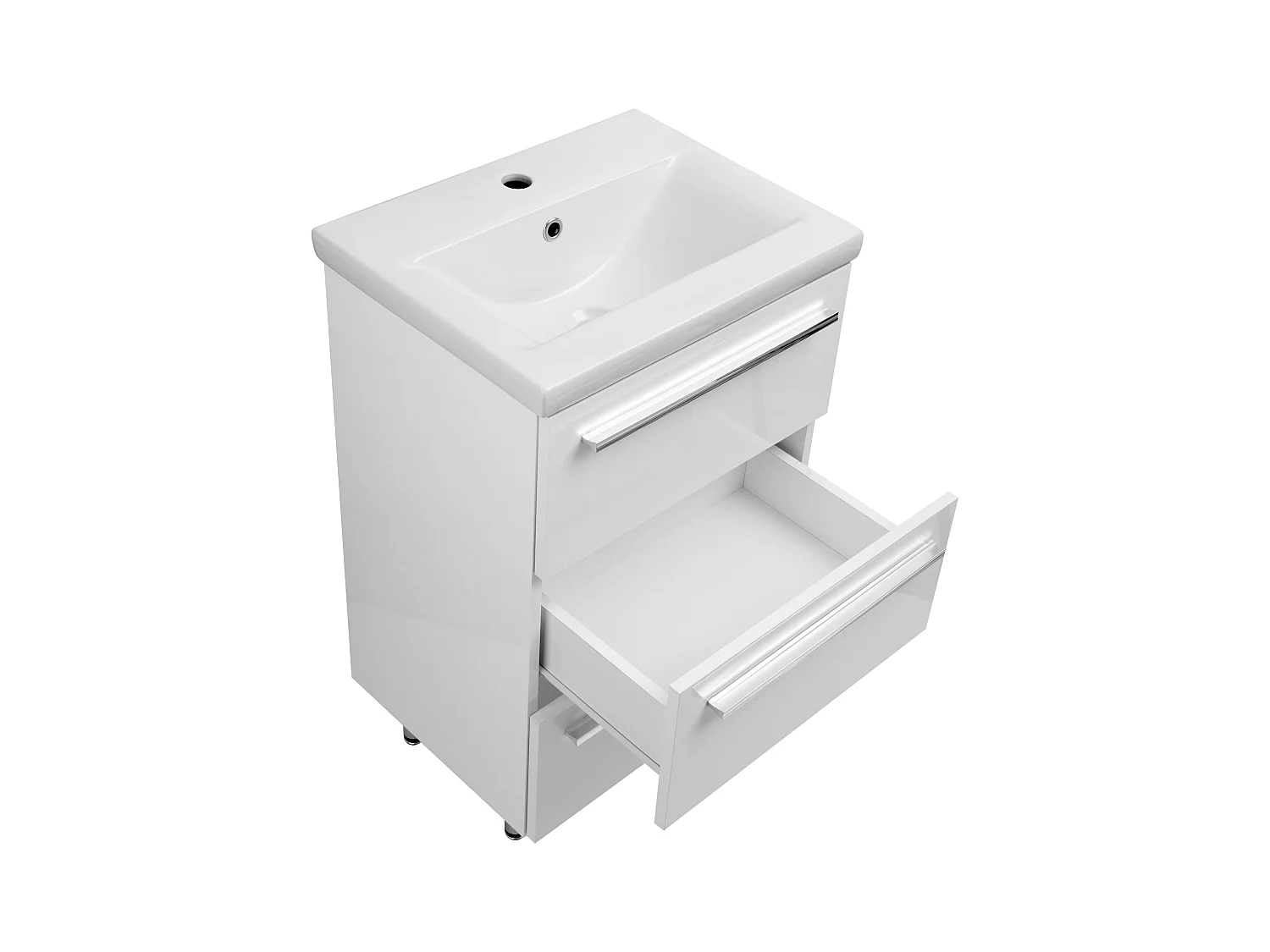 Ensemble de salle de bain blanc sur pied 50 cm Armoire avec lavabo Bryza