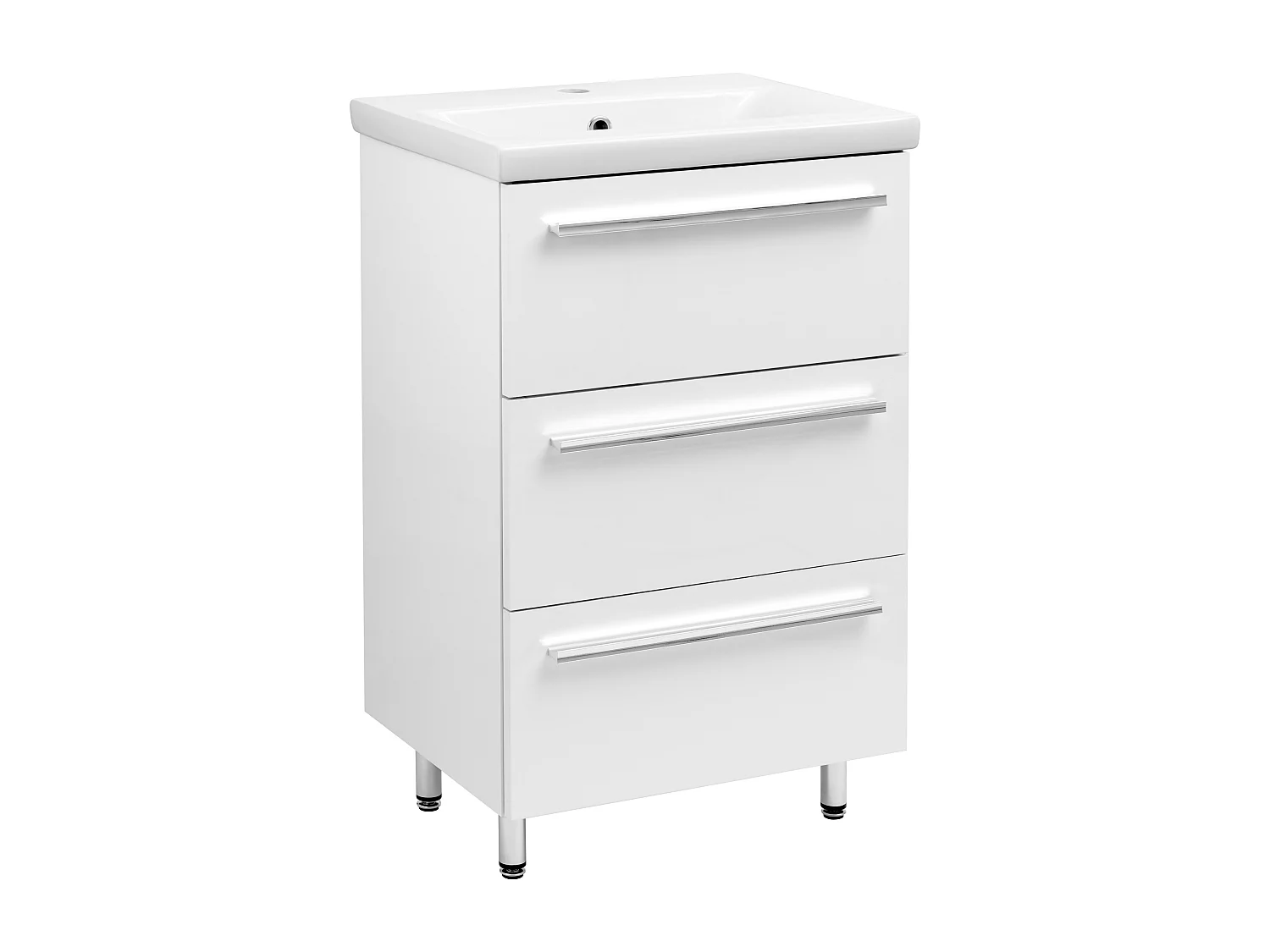 Wit badkamerset staand 50 cm kast met wastafel Bryza