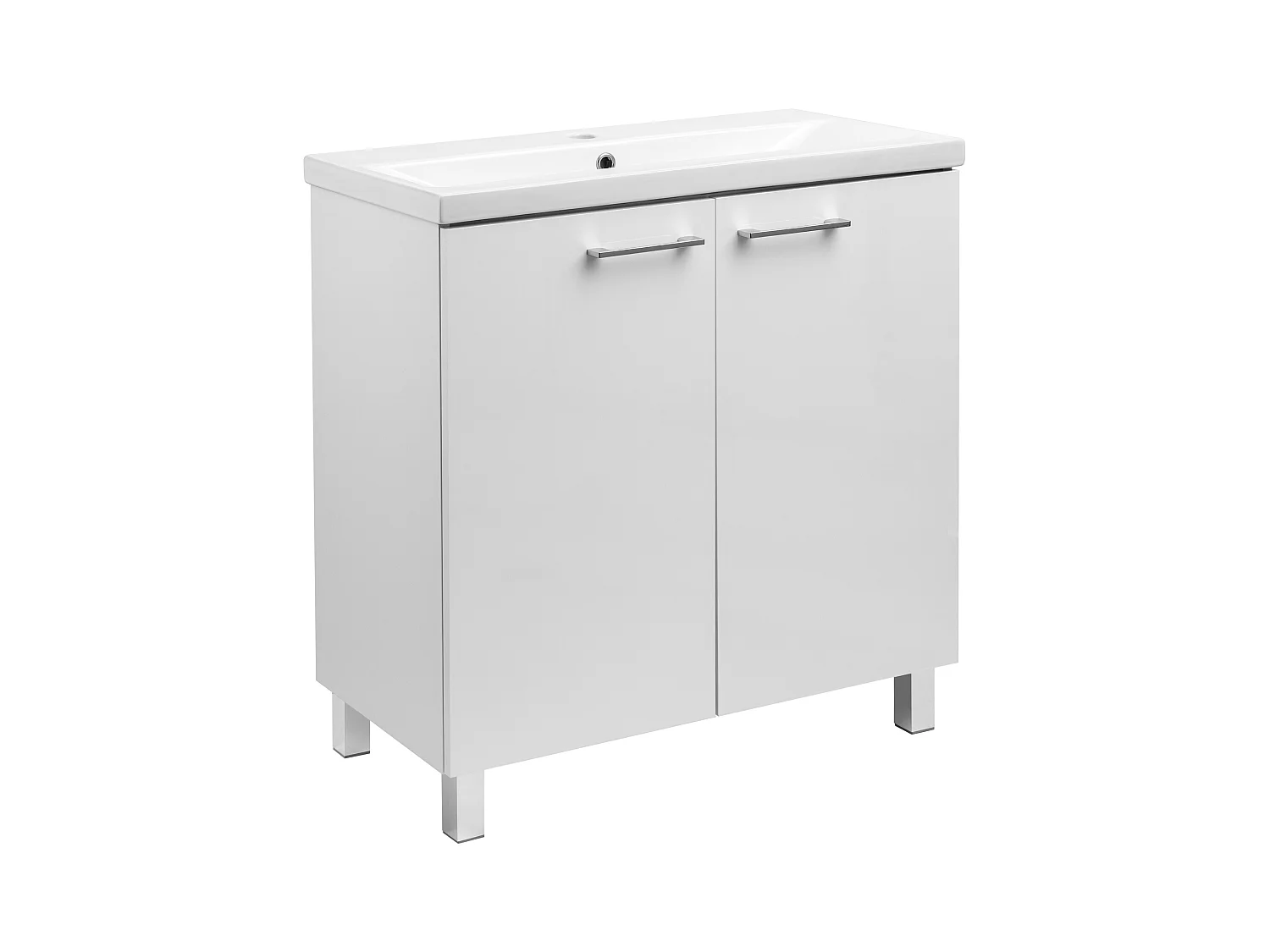 Biały Zestaw do Łazienki Stojący 80cm Szafka z Umywalką