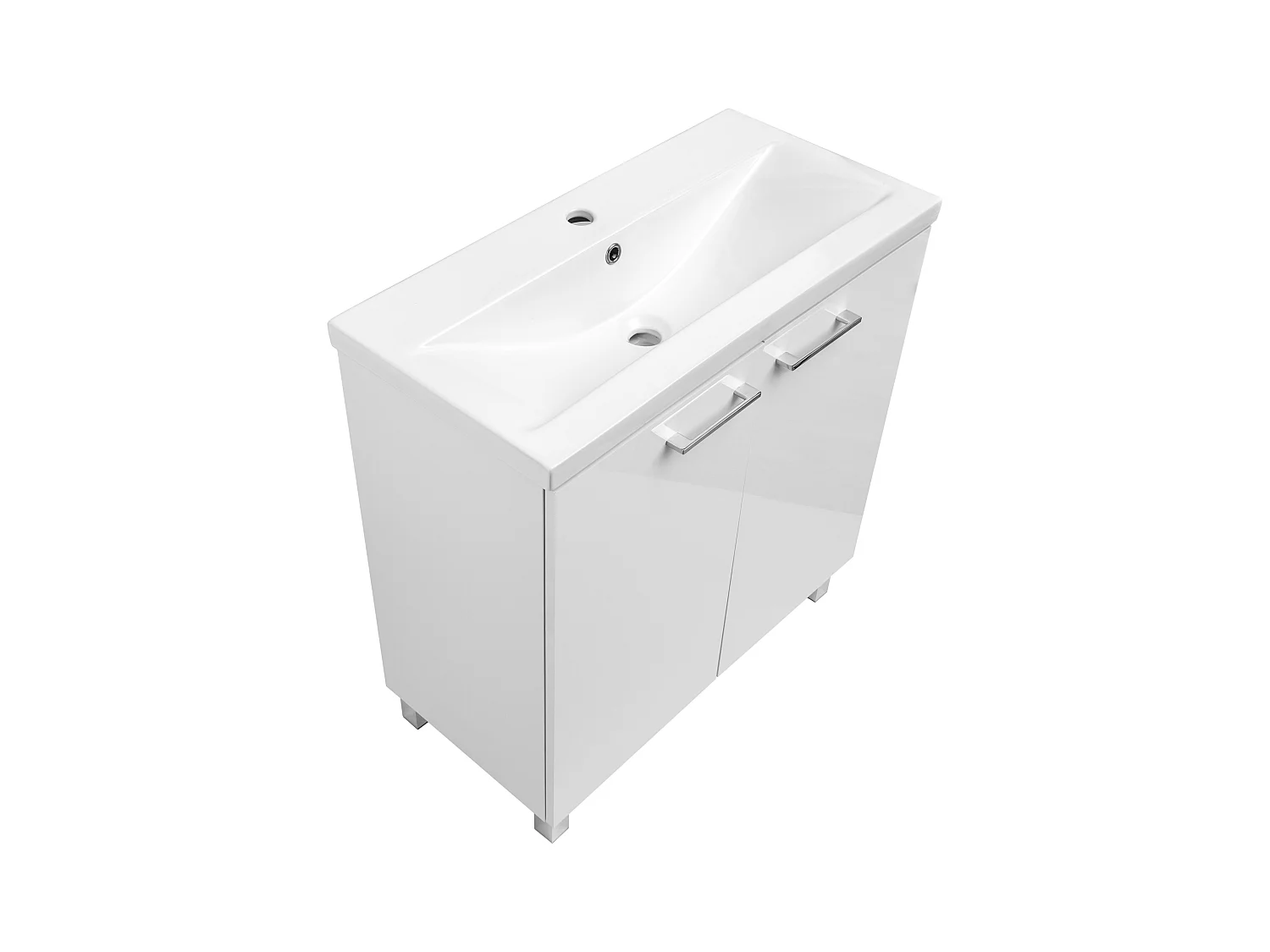 Biały Zestaw do Łazienki Stojący 80cm Szafka z Umywalką