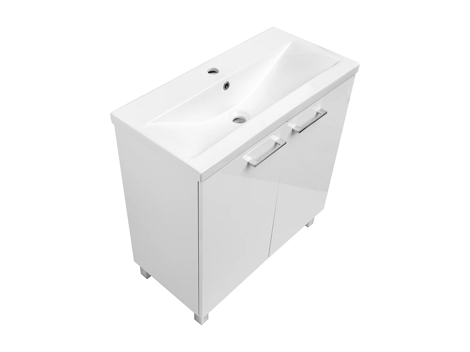 Ensemble de salle de bain blanc sur pied 80 cm Meuble avec lavabo Pas cher