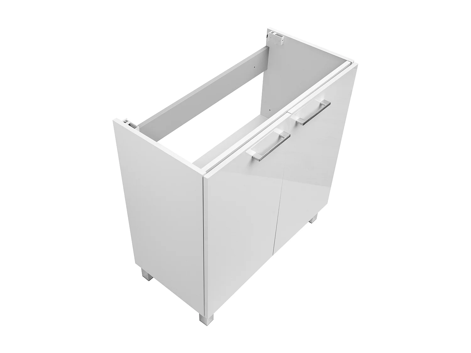 Ensemble de salle de bain blanc sur pied 80 cm Meuble avec lavabo Pas cher