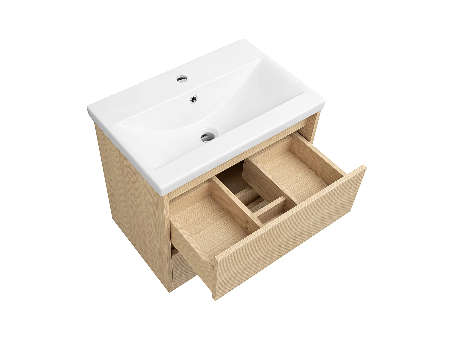 Badezimmerset 60cm Schrank mit Waschbecken geriffelte Fronten Aria