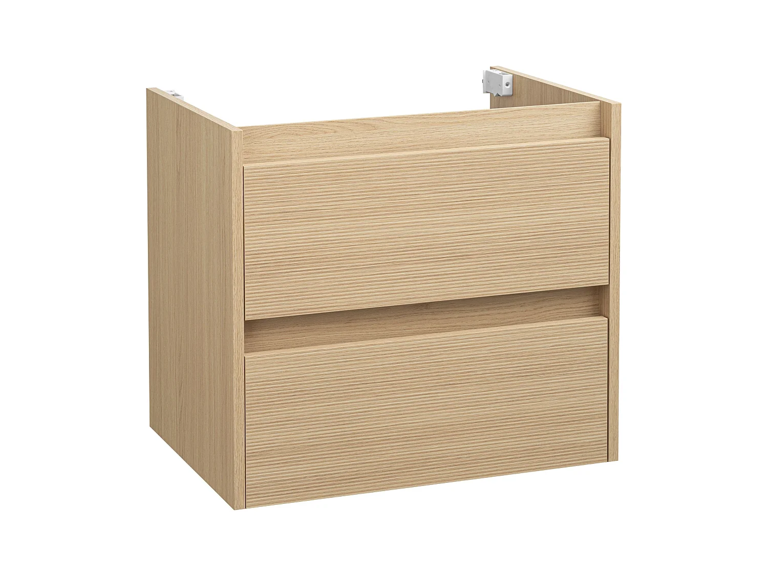 Badezimmerset 60cm Schrank mit Waschbecken geriffelte Fronten Aria