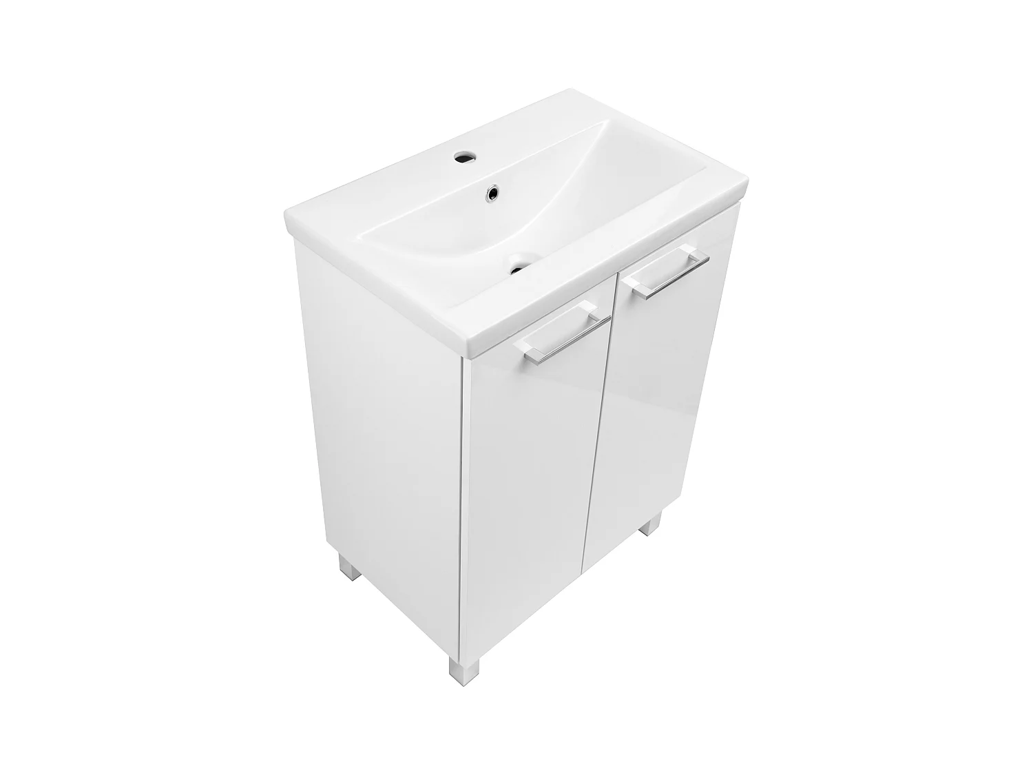 Biały Zestaw do Łazienki Stojący 60cm Szafka z Umywalką