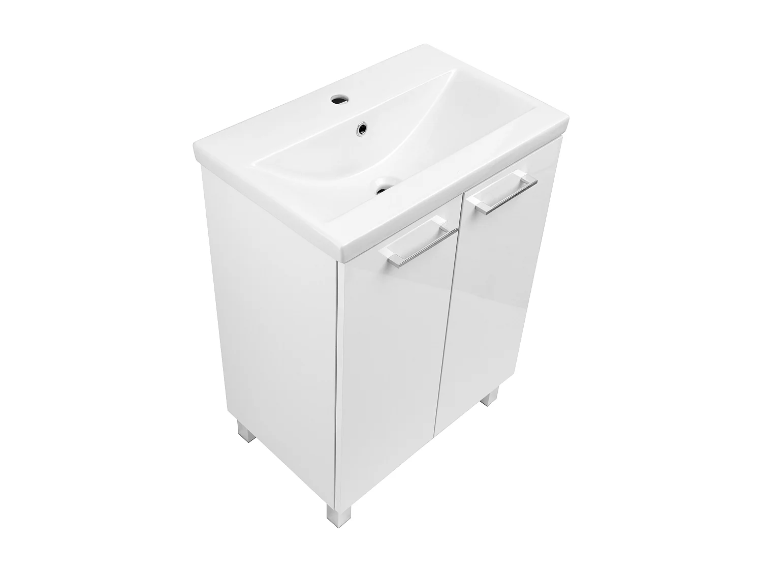 Ensemble de salle de bain blanc sur pied 60 cm Armoire avec lavabo Pas cher
