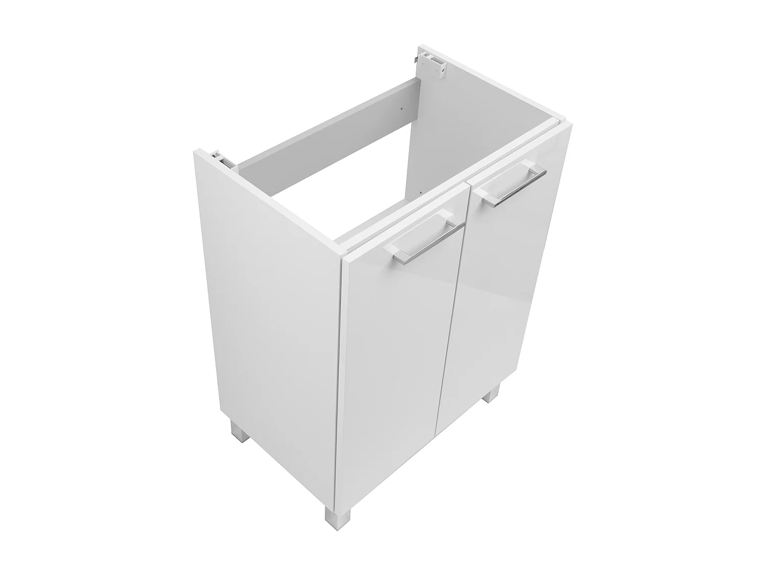 Ensemble de salle de bain blanc sur pied 60 cm Armoire avec lavabo Pas cher
