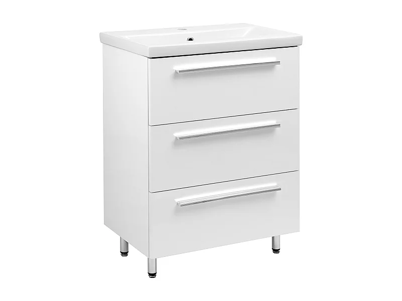 Witte badkamerset staand 60 cm kast met wastafel Bryza