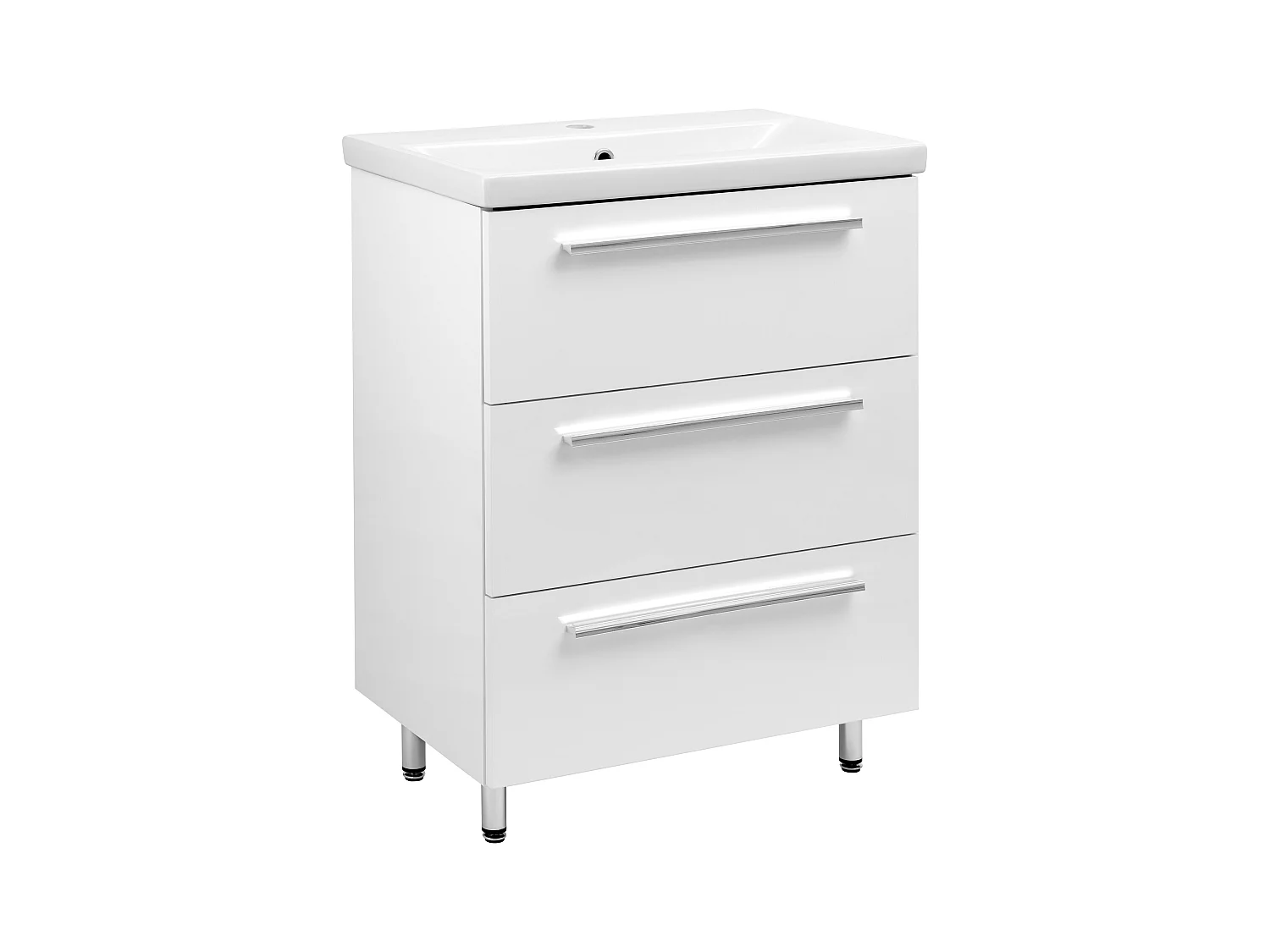 Biały Zestaw do Łazienki Stojący 60cm Szafka z Umywalką Bryza