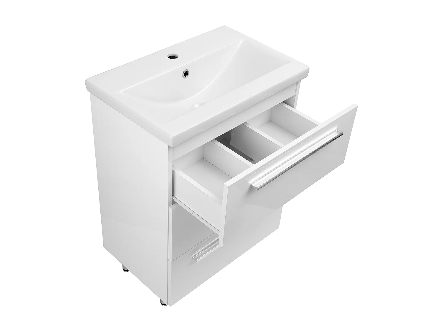 Ensemble de salle de bain blanc sur pied 60 cm Armoire avec lavabo Bryza