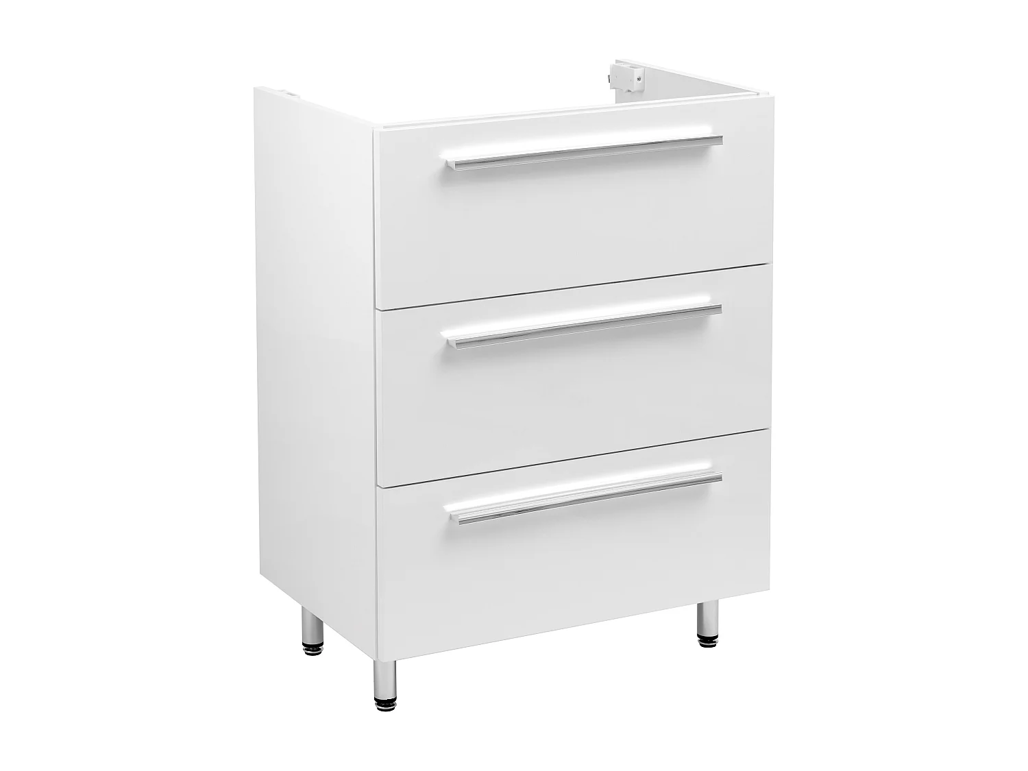 Ensemble de salle de bain blanc sur pied 60 cm Armoire avec lavabo Bryza