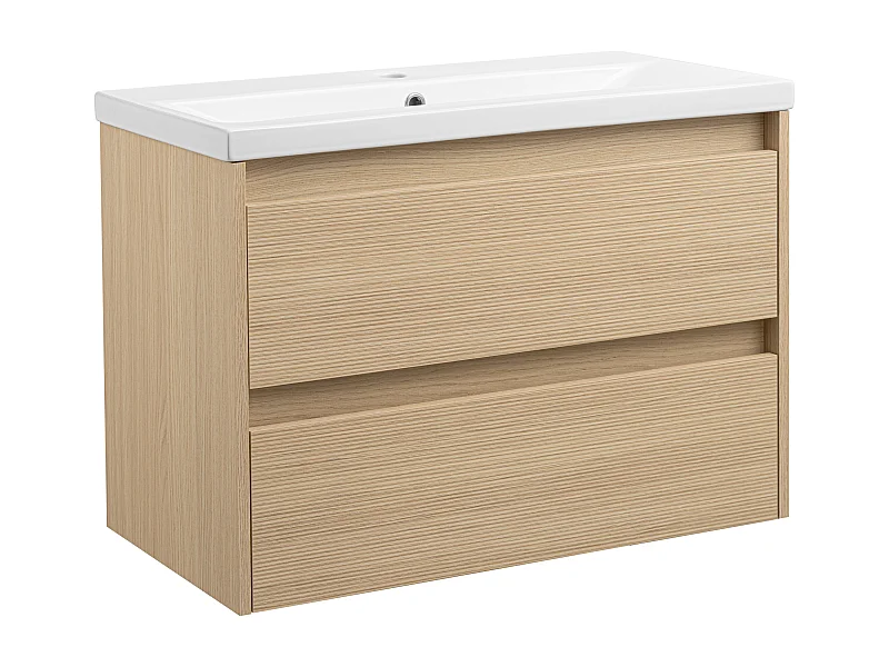 Zestaw do Łazienki 80cm Szafka z Umywalką Ryflowane Fronty Aria