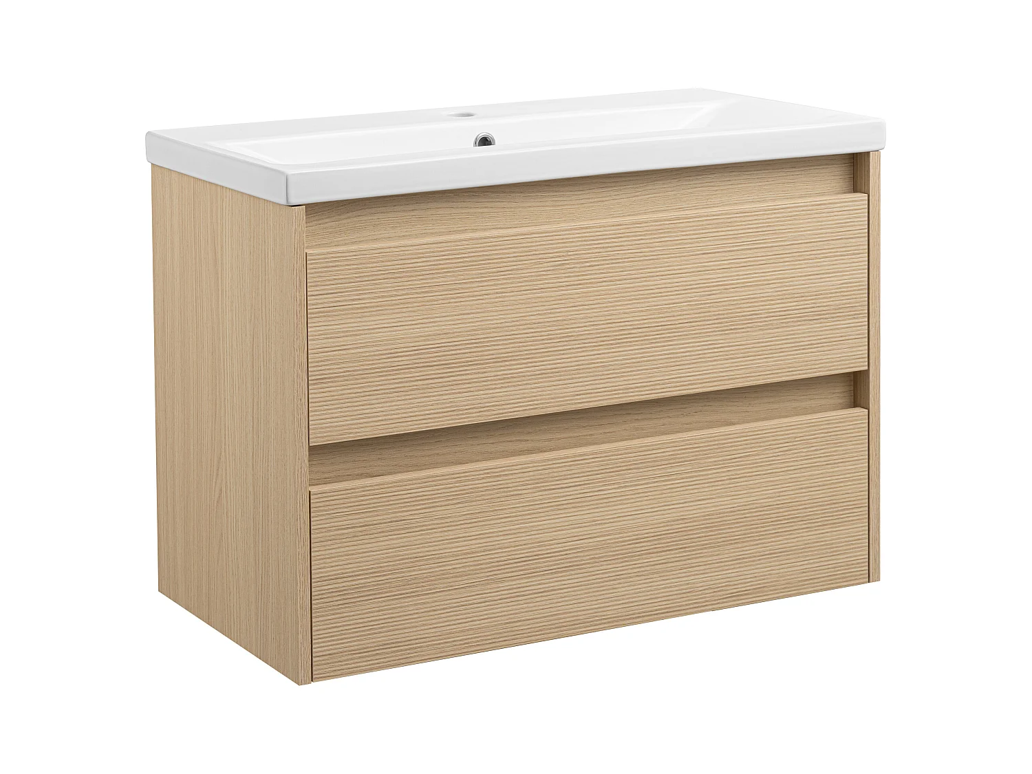 Ensemble pour salle de bain 80 cm Meuble avec lavabo Façades rainurées Aria