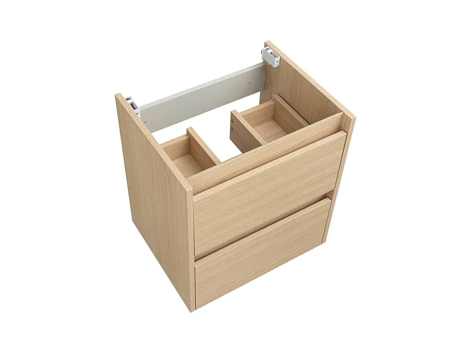 Badezimmerset 50cm Schrank mit Waschbecken geriffelte Fronten Aria