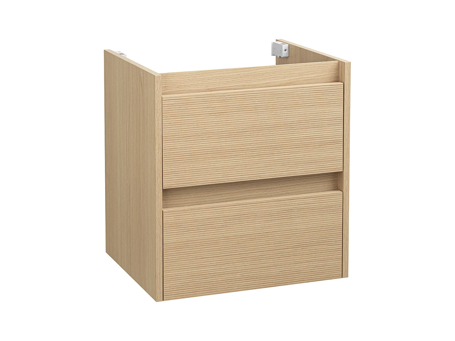 Badezimmerset 50cm Schrank mit Waschbecken geriffelte Fronten Aria