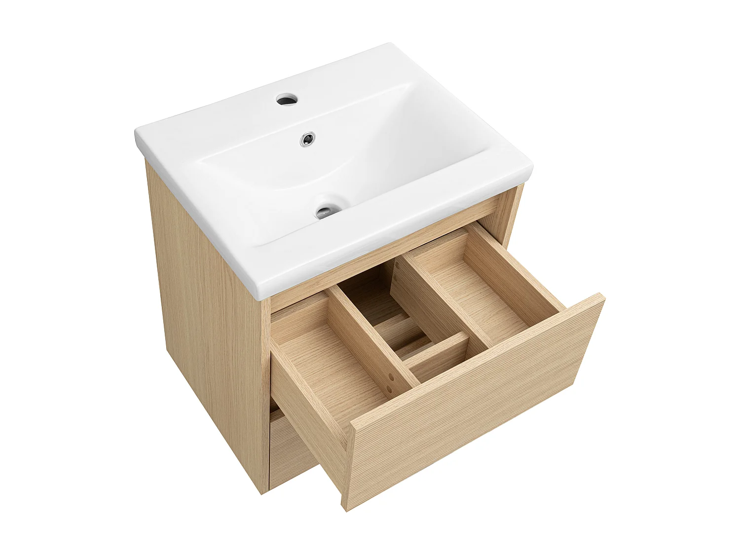Ensemble pour salle de bain 50 cm Meuble avec lavabo Façades rainurées Aria