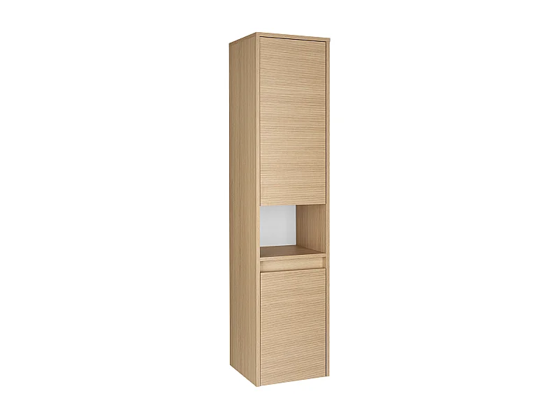 Badezimmerschrank Hochschrank 35cm geriffelte Fronten Aria