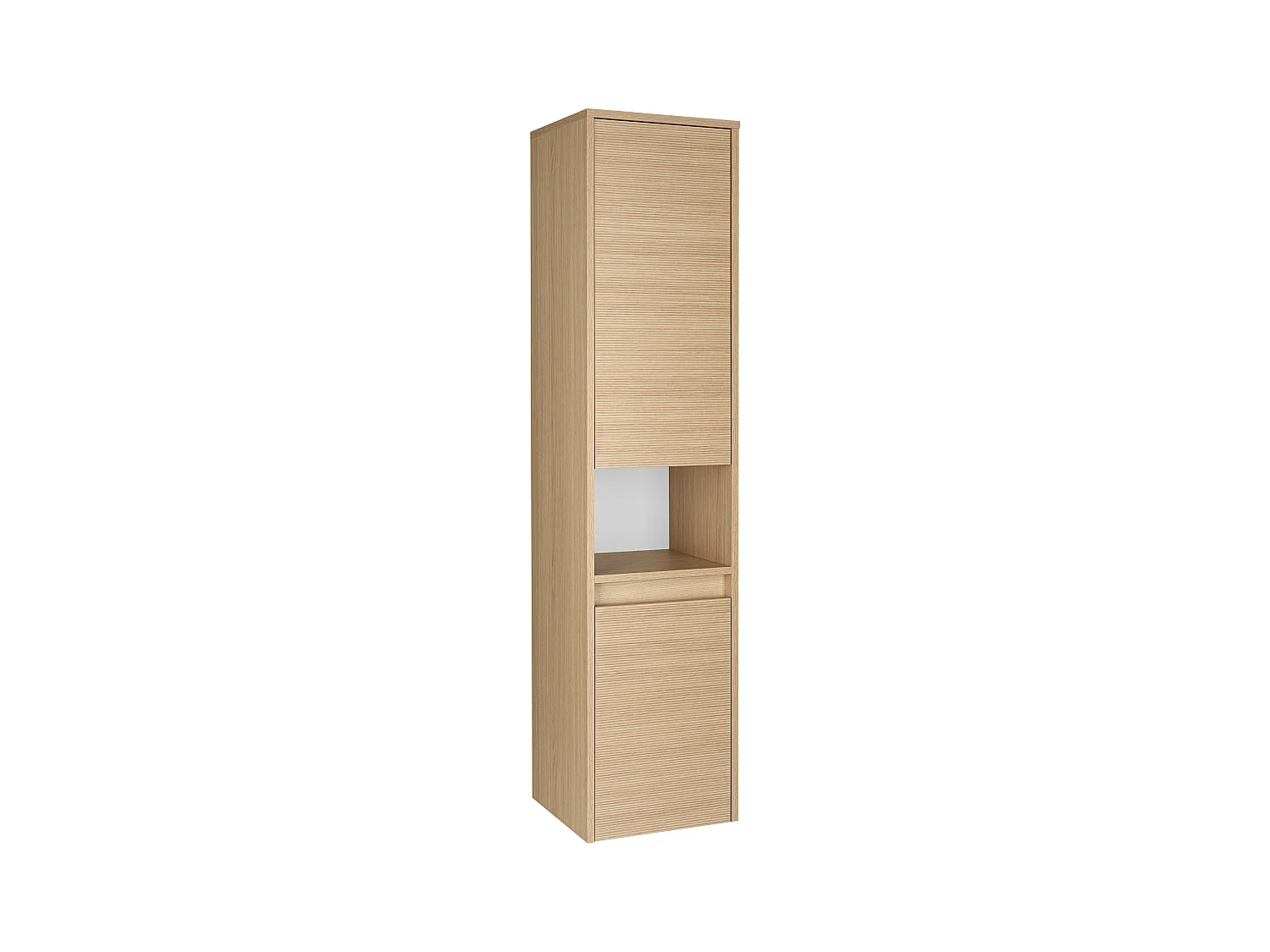 Armoire de salle de bain Colonne haute 35 cm Façades rainurées Aria