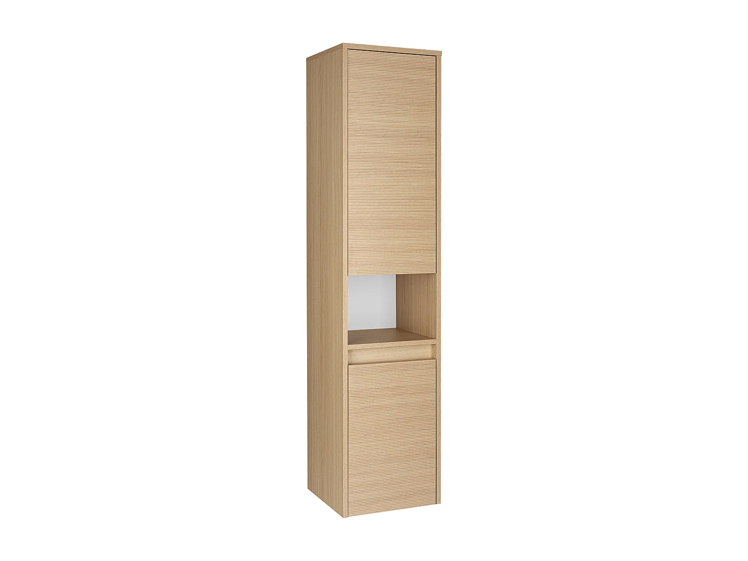 Armoire de salle de bain Colonne haute 35 cm Façades rainurées Aria