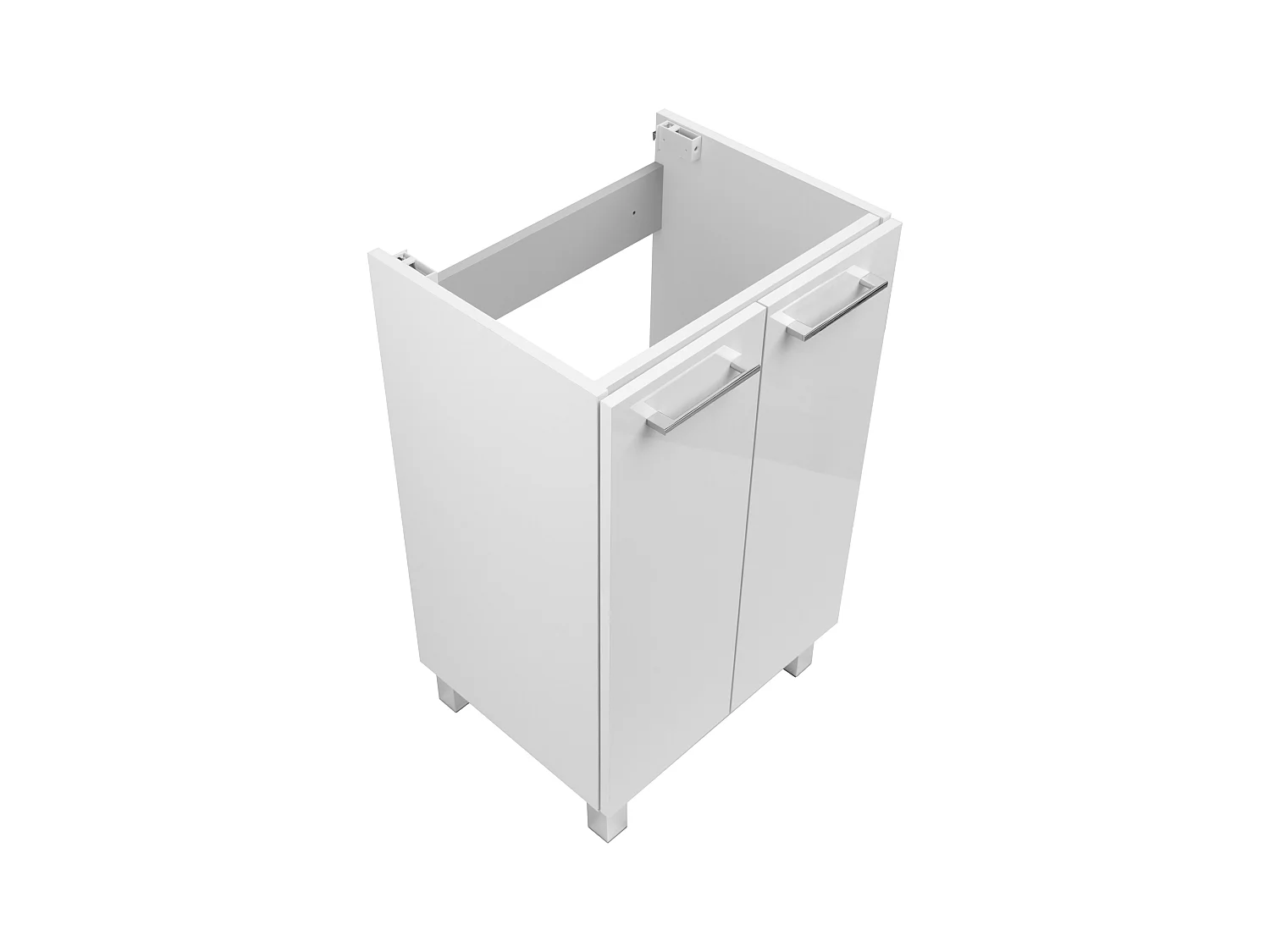 Ensemble de salle de bain blanc sur pied 50 cm Armoire avec lavabo Pas cher
