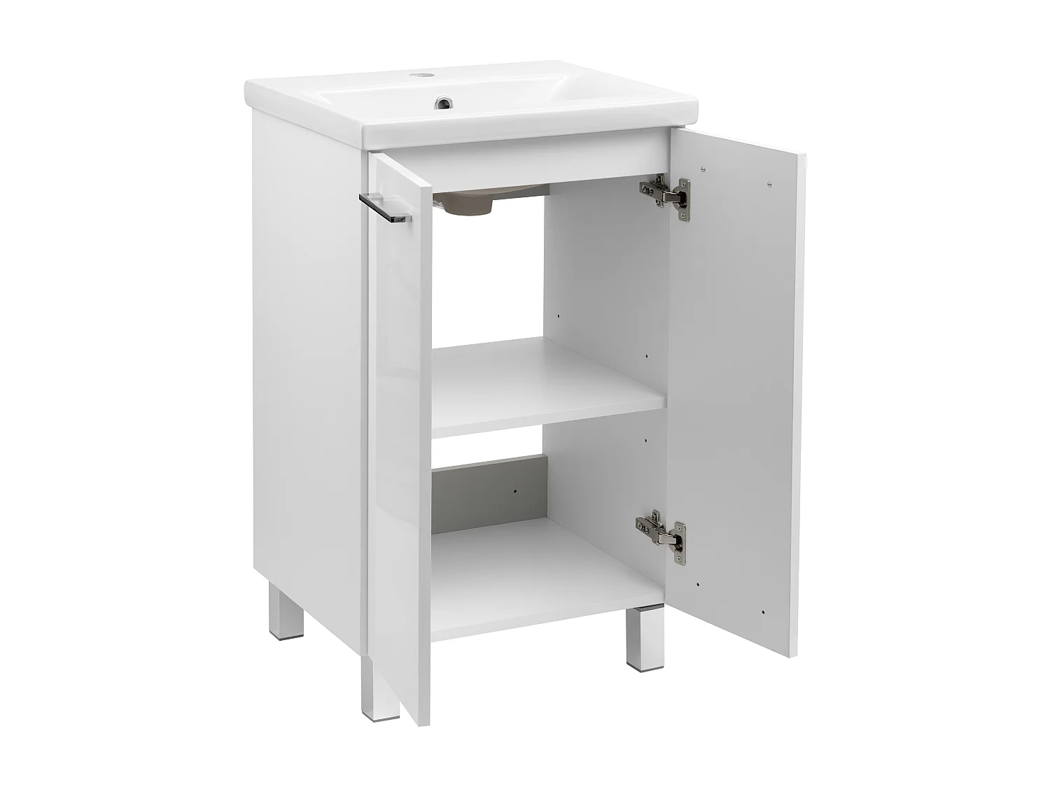 Witte badkamerset staand 50 cm kast met wastafel goedkoop