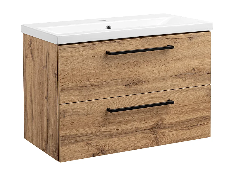Zestaw do Łazienki 80cm Szafka z Umywalką Dąb Wotan Aster