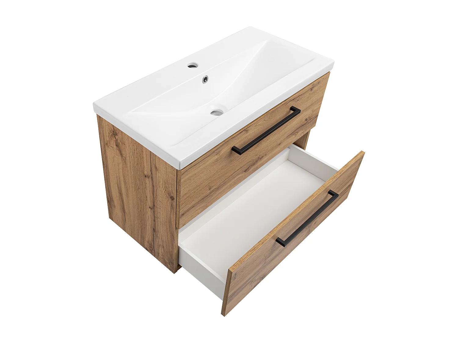 Ensemble pour salle de bain 80 cm Meuble avec lavabo Chêne Wotan Aster