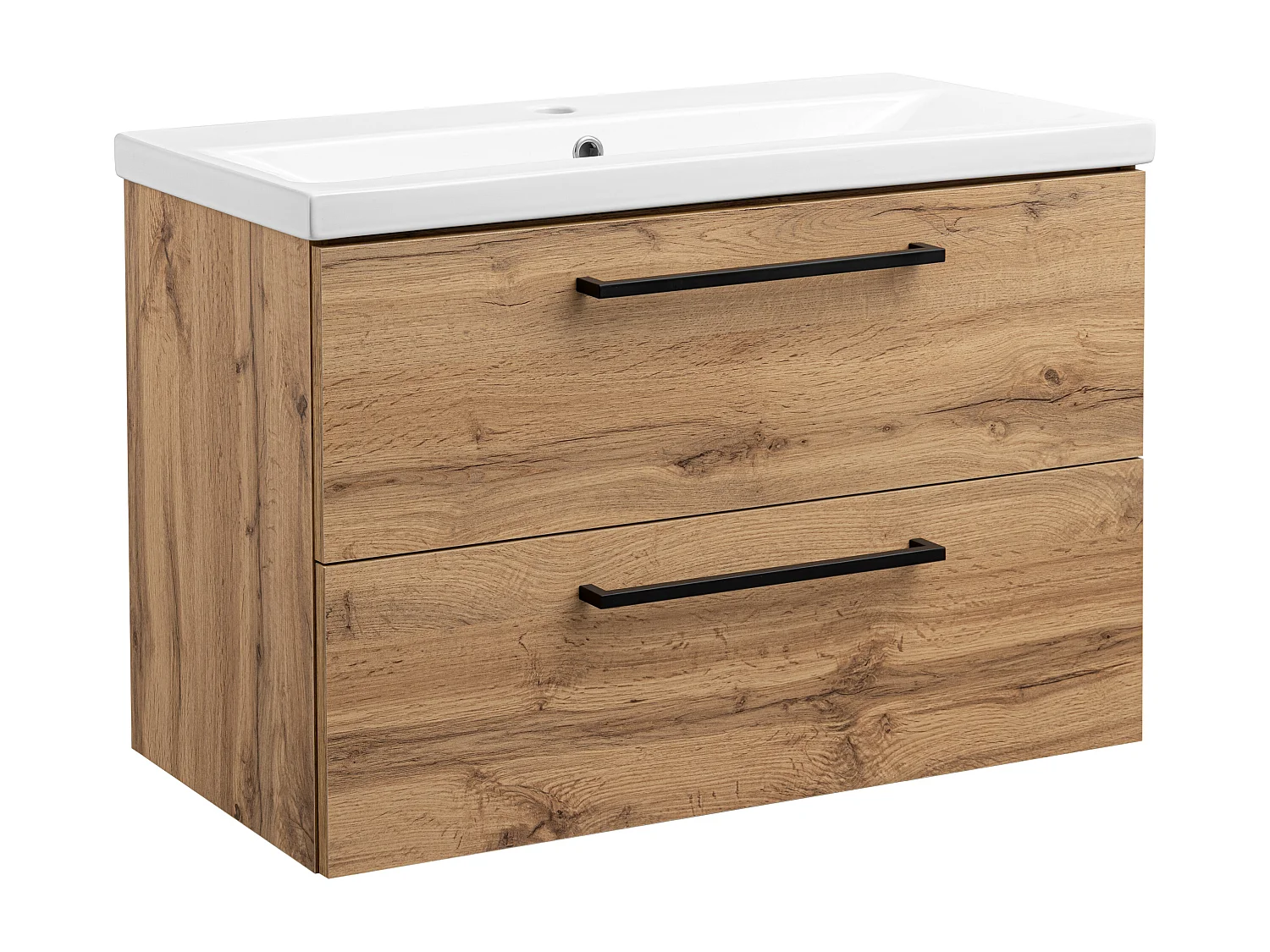 Ensemble pour salle de bain 80 cm Meuble avec lavabo Chêne Wotan Aster