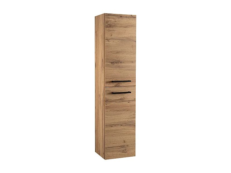 Armoire de salle de bain colonne haute 2 portes chêne Wotan Aster