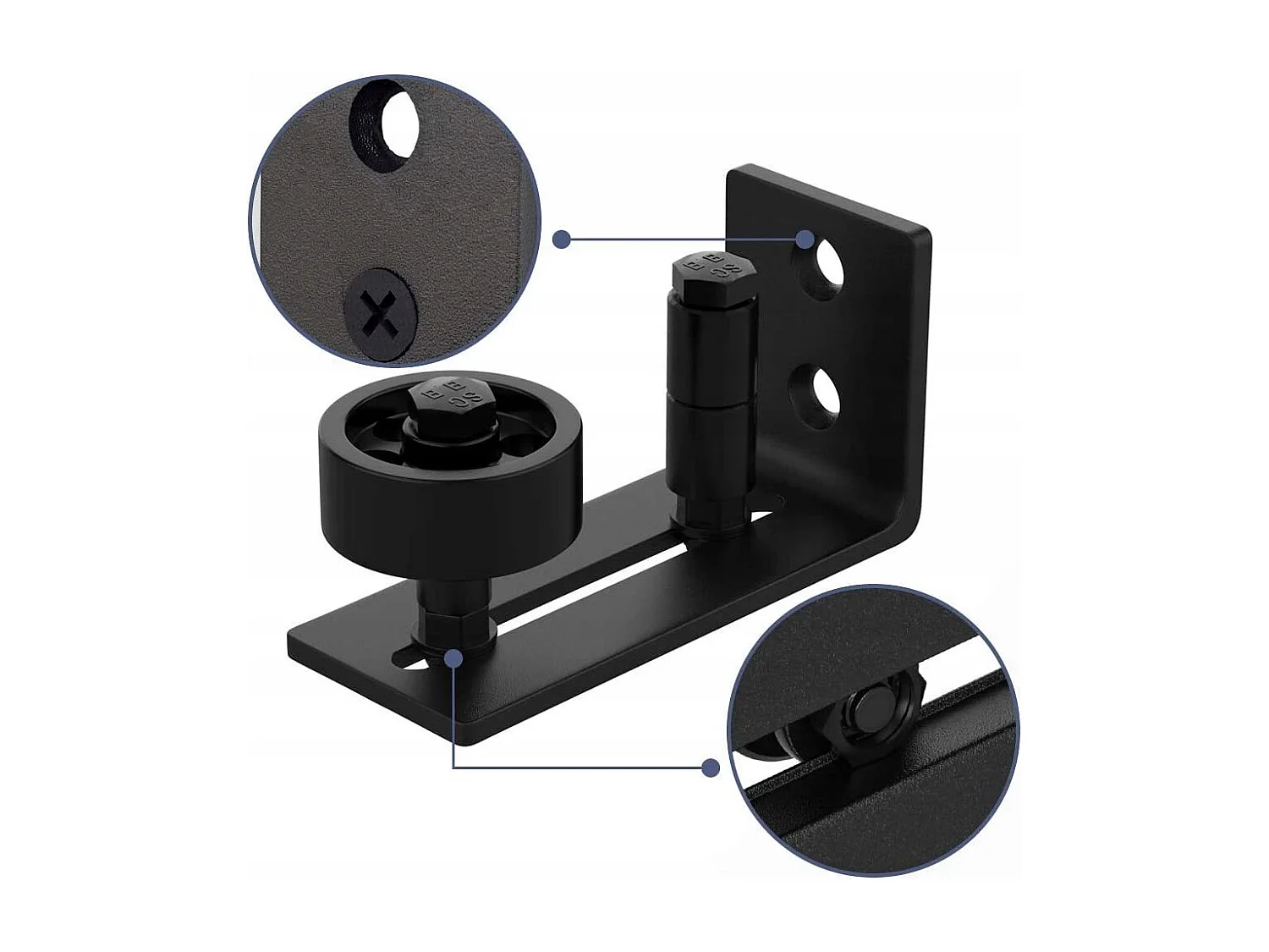 GELEIDER GELEIDING Onderste geleider voor schuifdeuren ROL BARN DOOR