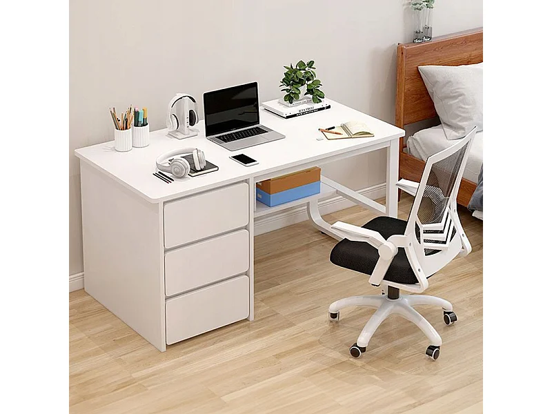 SCrivania per computer LOFT BIANCA 3 ripiani SCANDINAVA MODERNA 100 CM