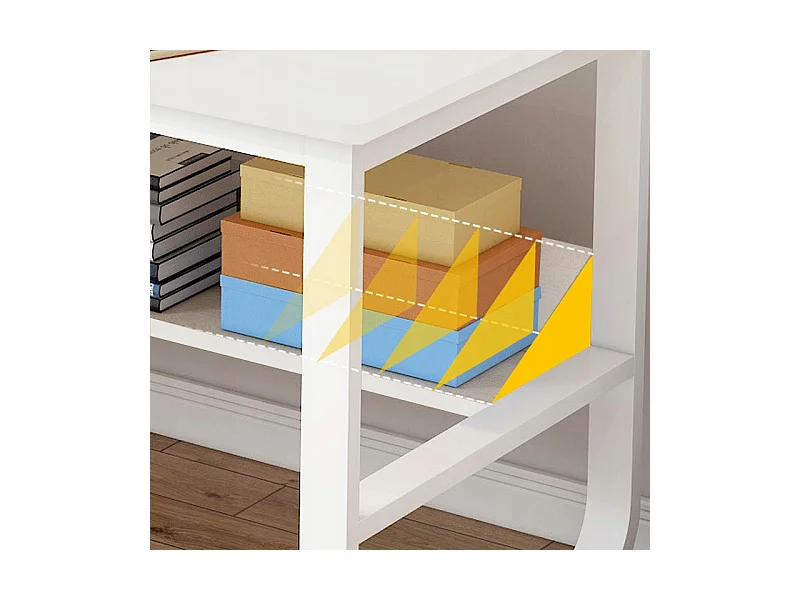 BUREAU INFORMATIQUE POUR ADOLESCENTS BLANC STYLE SCANDINAVE GRANDES ÉTAGÈRES 100 CM