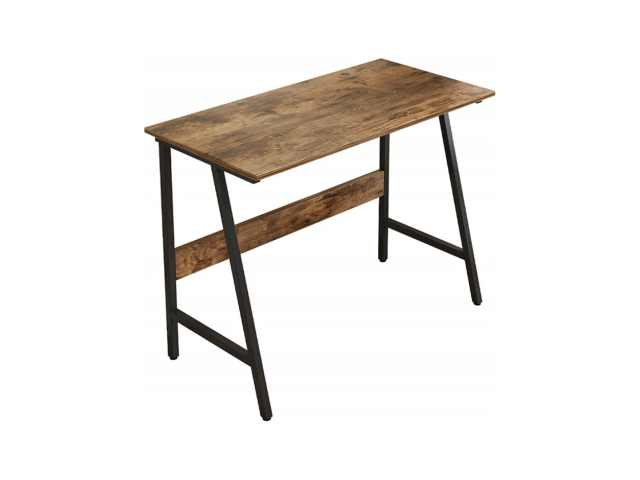BUREAU D'ORDINATEUR LOFT INDUSTRIEL SCOLAIRE RUSTIQUE RÉTRO BOIS 100 CM